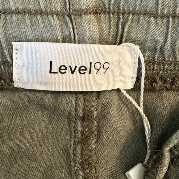 Women's NWOT Level 99 Olive Green Linen Blend Drawstring Casual Shorts Size S - Picture 4 of 6